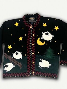 Woolrich Black Sheep & Night Sky Appliqué Cardigan